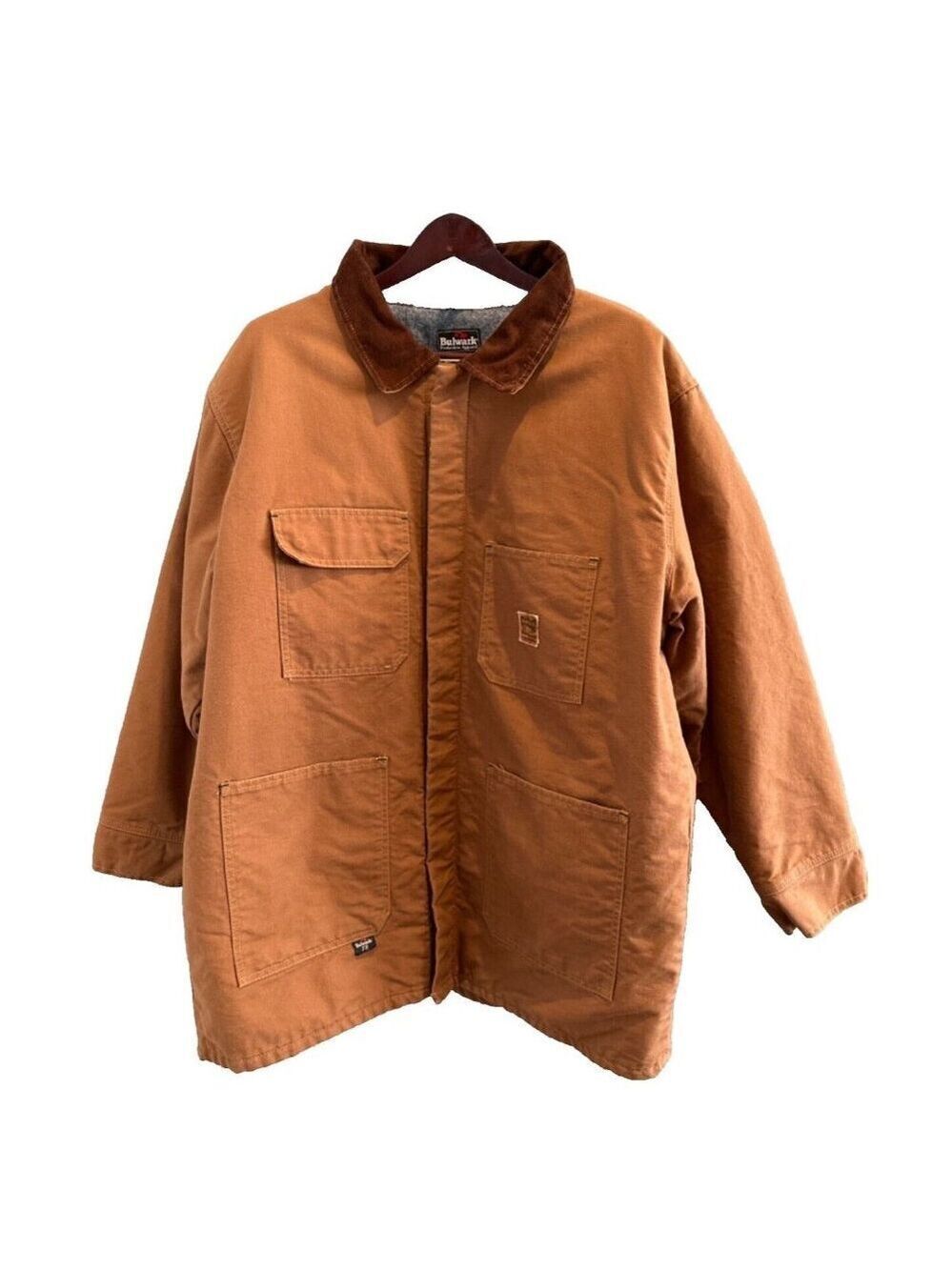 Bulwark FR Extreme Brown Duck Lineman Chore Coat XXL Snap Gorpcore Canada Made